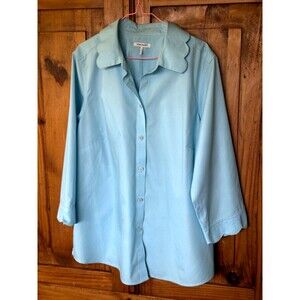 Gwen Plus No Iron Pinpoint 3/4 Sleeve Shirt Size 16W